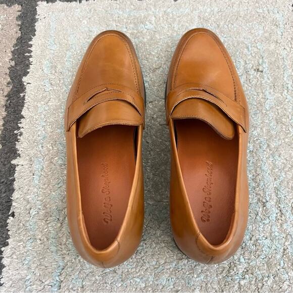 Wolf & Shepherd Mens leather penny loafers size 7.5 made in Portugal main image 4